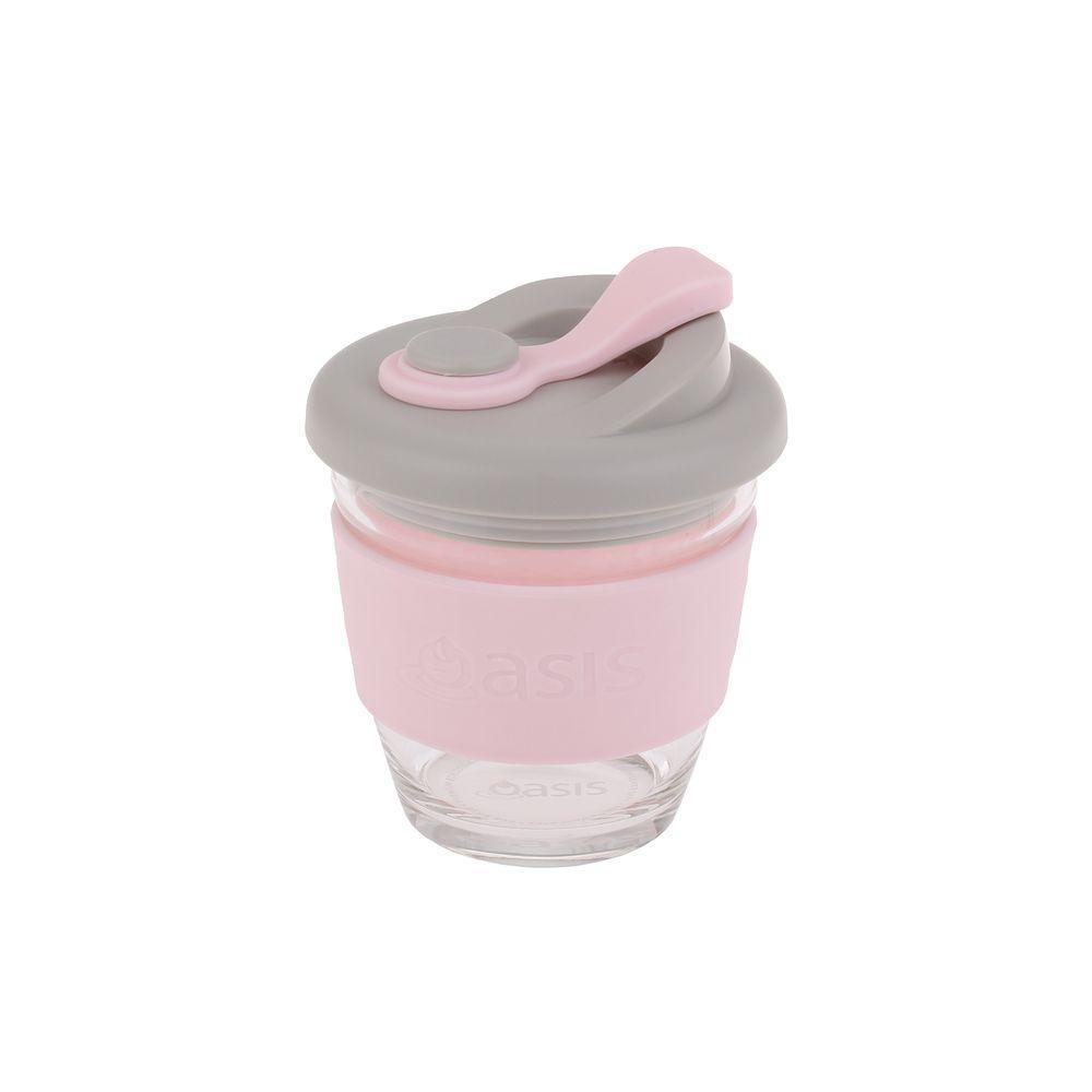 Oasis Eco Glass 227ml Reusable Coffee Cup Pink - LIFESTYLE - Coffee Mugs - Soko and Co