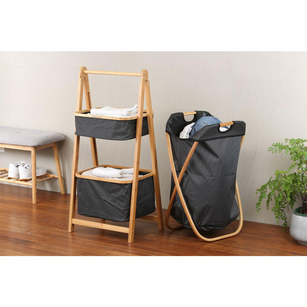 Oxford X-Frame Bamboo Laundry Hamper - LAUNDRY - Hampers - Soko and Co