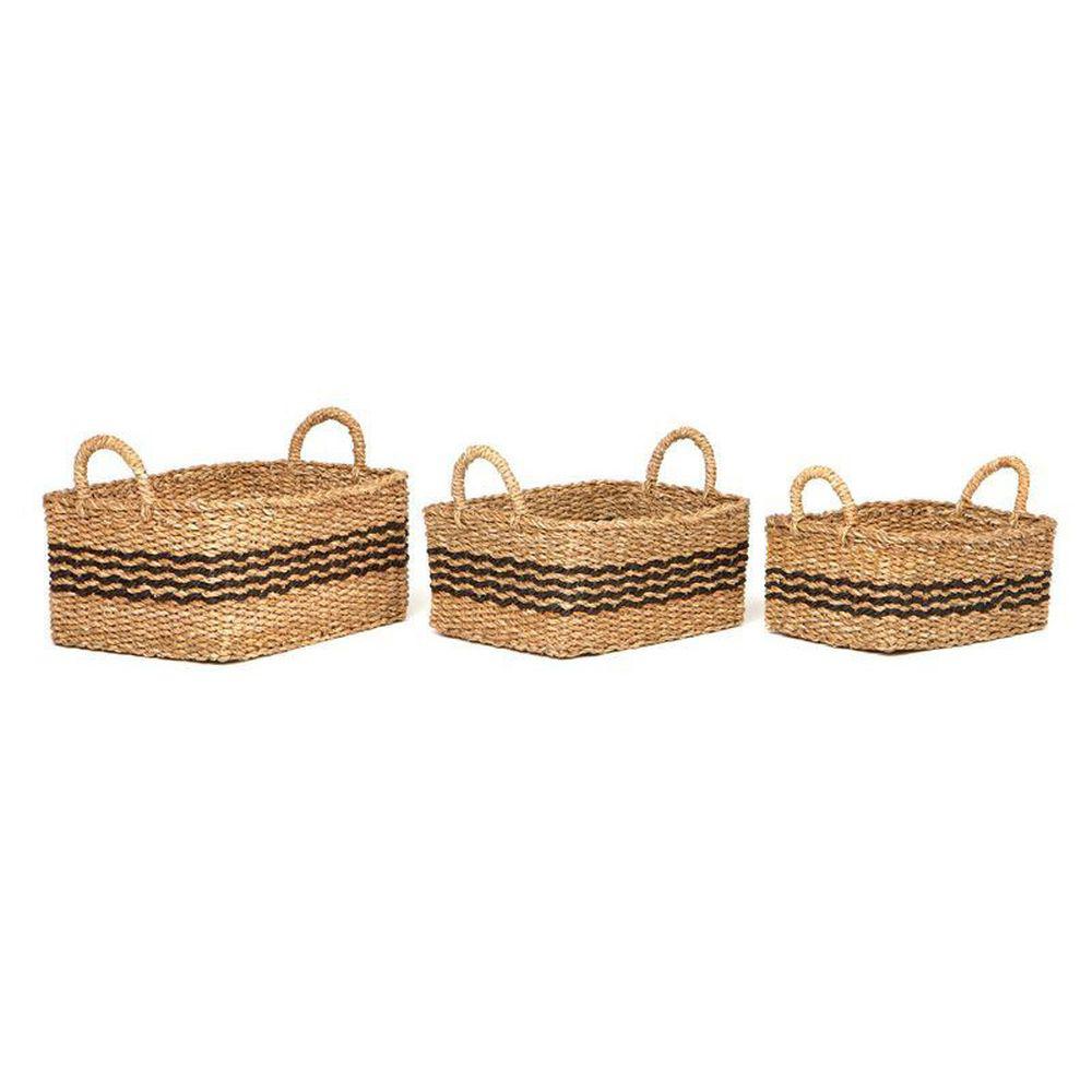 Palash Large Rectangular Seagrass Storage Basket - HOME STORAGE - Baskets and Totes - Soko and Co