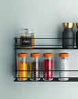 Pepito 2 Tier Wall Mounted Spice Rack Matte Black - KITCHEN - Spice Racks - Soko and Co