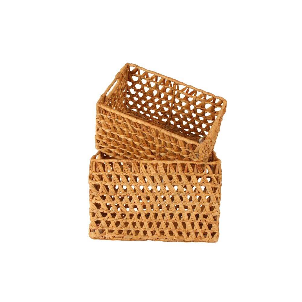 Poe Large Rectangular Water Hyacinth Storage Basket - HOME STORAGE - Baskets and Totes - Soko and Co