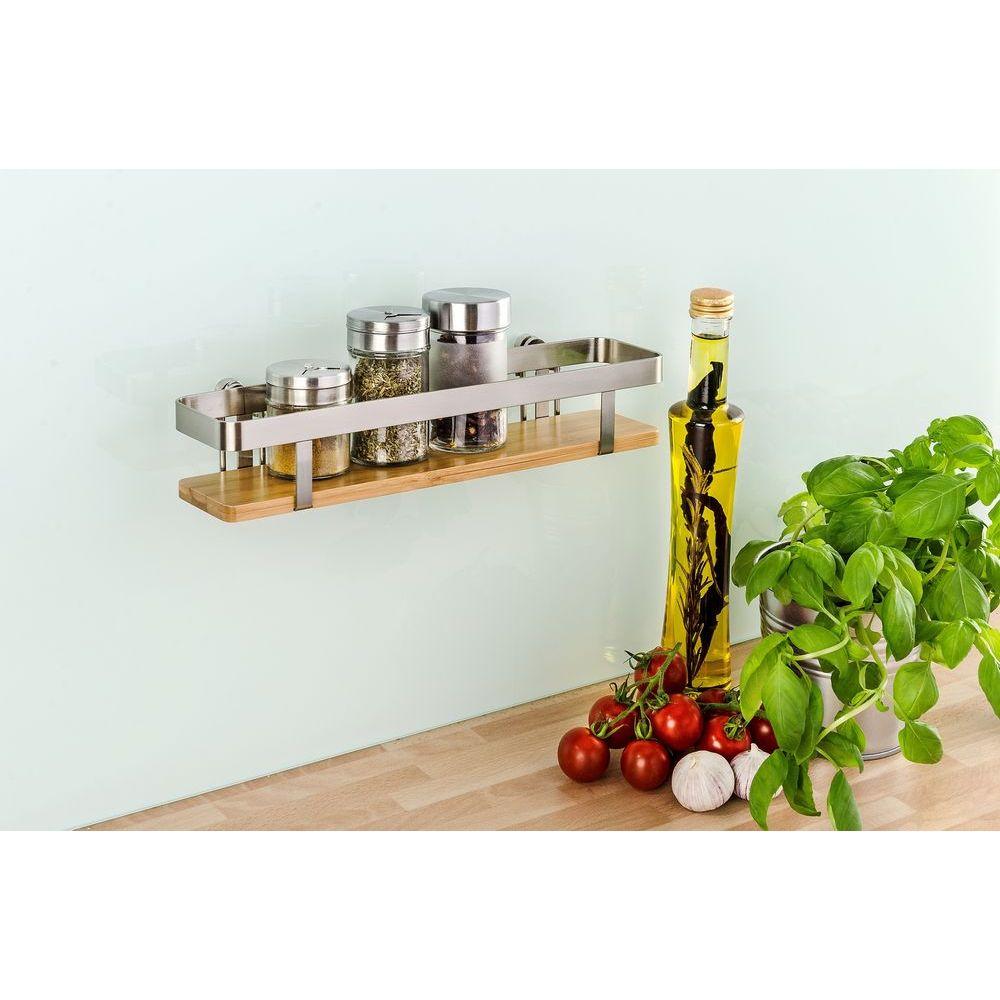 Premium Wall Mounted Spice Rack Bamboo & Steel - KITCHEN - Spice Racks - Soko and Co