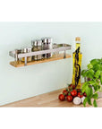 Premium Wall Mounted Spice Rack Bamboo & Steel - KITCHEN - Spice Racks - Soko and Co