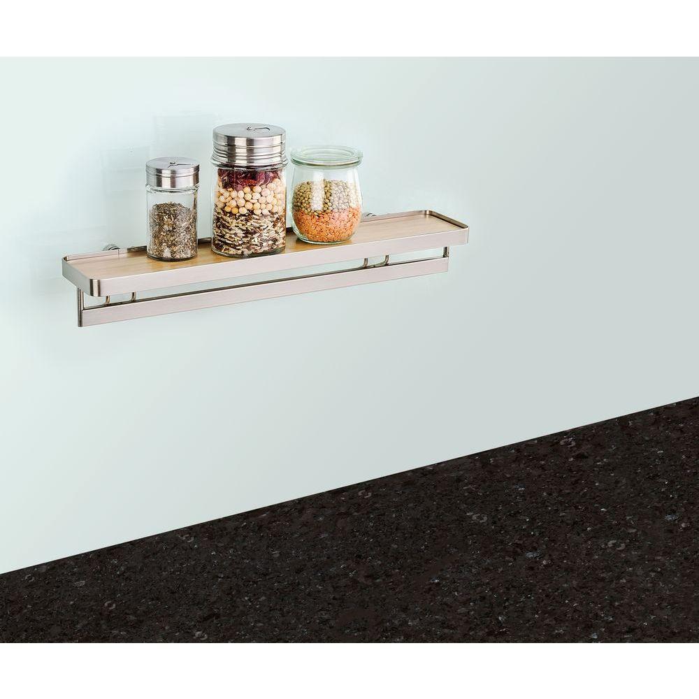 Premium Wall Mounted Spice Rack &amp; Hanging Rail Bamboo &amp; Steel - KITCHEN - Spice Racks - Soko and Co