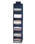 Prime 6 Compartment Wide Hanging Wardrobe Organiser Blue - WARDROBE - Storage - Soko and Co