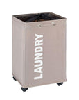 Quadro Wheeled Laundry Hamper Taupe - LAUNDRY - Hampers - Soko and Co