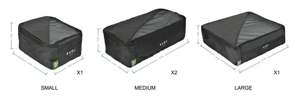 Recycled Travel Packing Cubes 4 Pack Black - LIFESTYLE - Travel and Outdoors - Soko and Co