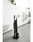 Rivalta Freestanding Toilet Brush & Roll Holder Black - BATHROOM - Toilet Brushes - Soko and Co