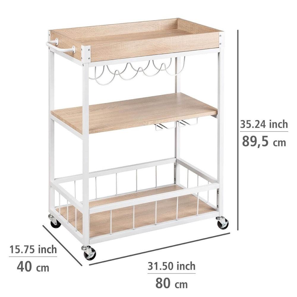 Rustico 3 Tier Kitchen Trolley White - HOME STORAGE - Storage Trolleys - Soko and Co