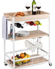 Rustico 3 Tier Kitchen Trolley White - HOME STORAGE - Storage Trolleys - Soko and Co