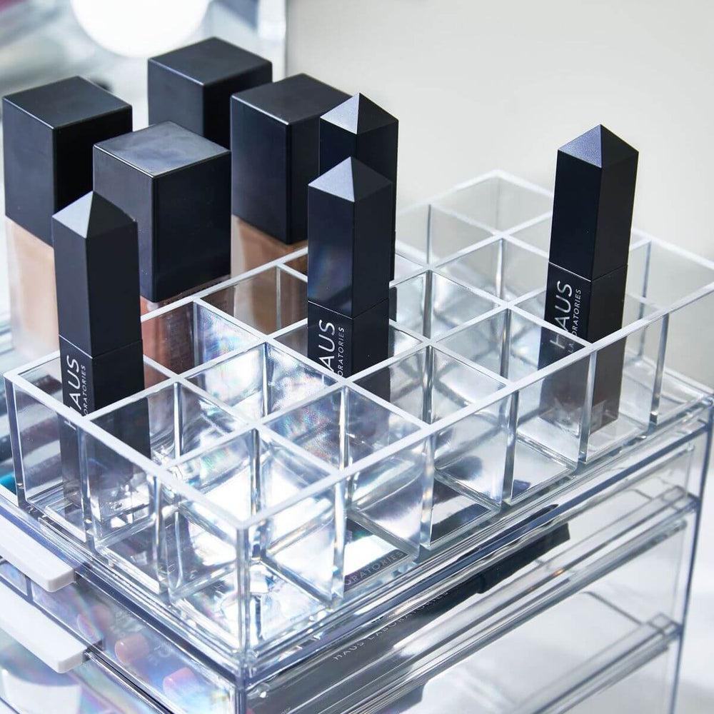 Sarah Tanno by iDesign 18 Compartment Lipstick Organiser Clear - BATHROOM - Makeup Storage - Soko and Co