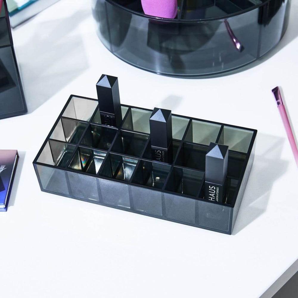 Sarah Tanno by iDesign 18 Compartment Lipstick Organiser Smoke - BATHROOM - Makeup Storage - Soko and Co