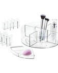 Sarah Tanno by iDesign Divided Makeup Turntable Clear - BATHROOM - Makeup Storage - Soko and Co