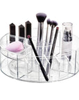 Sarah Tanno by iDesign Divided Makeup Turntable Clear - BATHROOM - Makeup Storage - Soko and Co