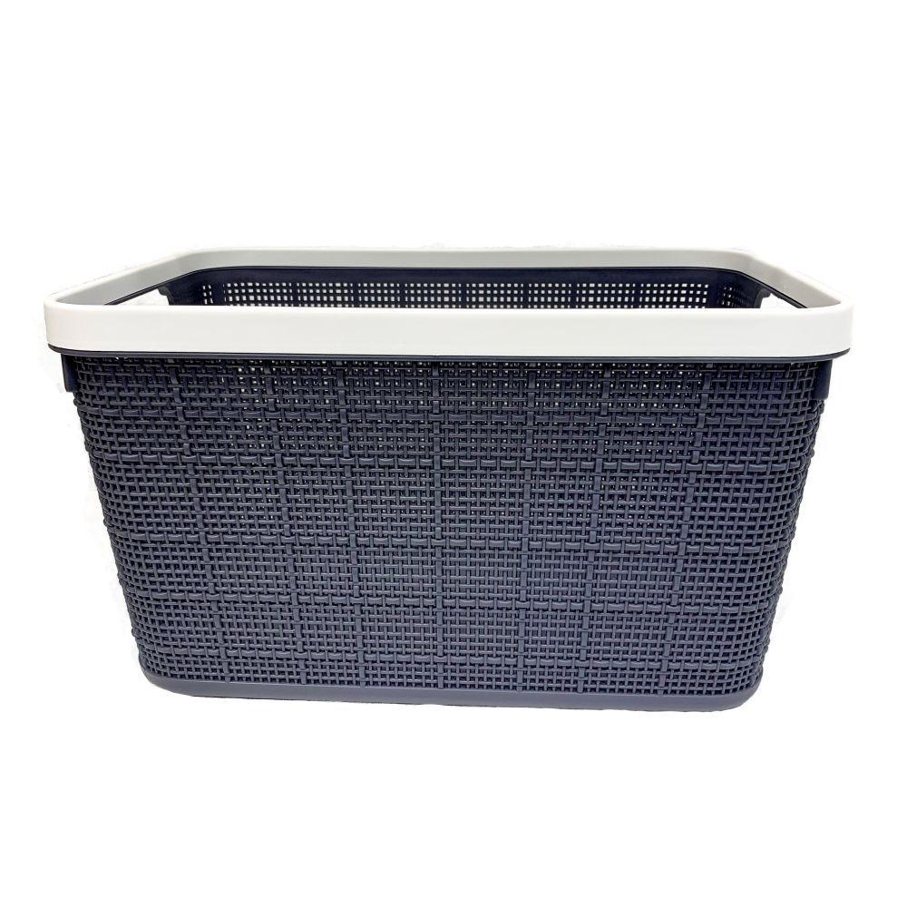 Small Linen Style Storage Basket Navy - HOME STORAGE - Baskets and Totes - Soko and Co
