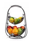 Soko Swing 2 Tier Fruit Basket Matte Black - KITCHEN - Bench - Soko and Co