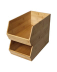 Stackable Open Front Bamboo Storage Basket - KITCHEN - Fridge and Produce - Soko and Co