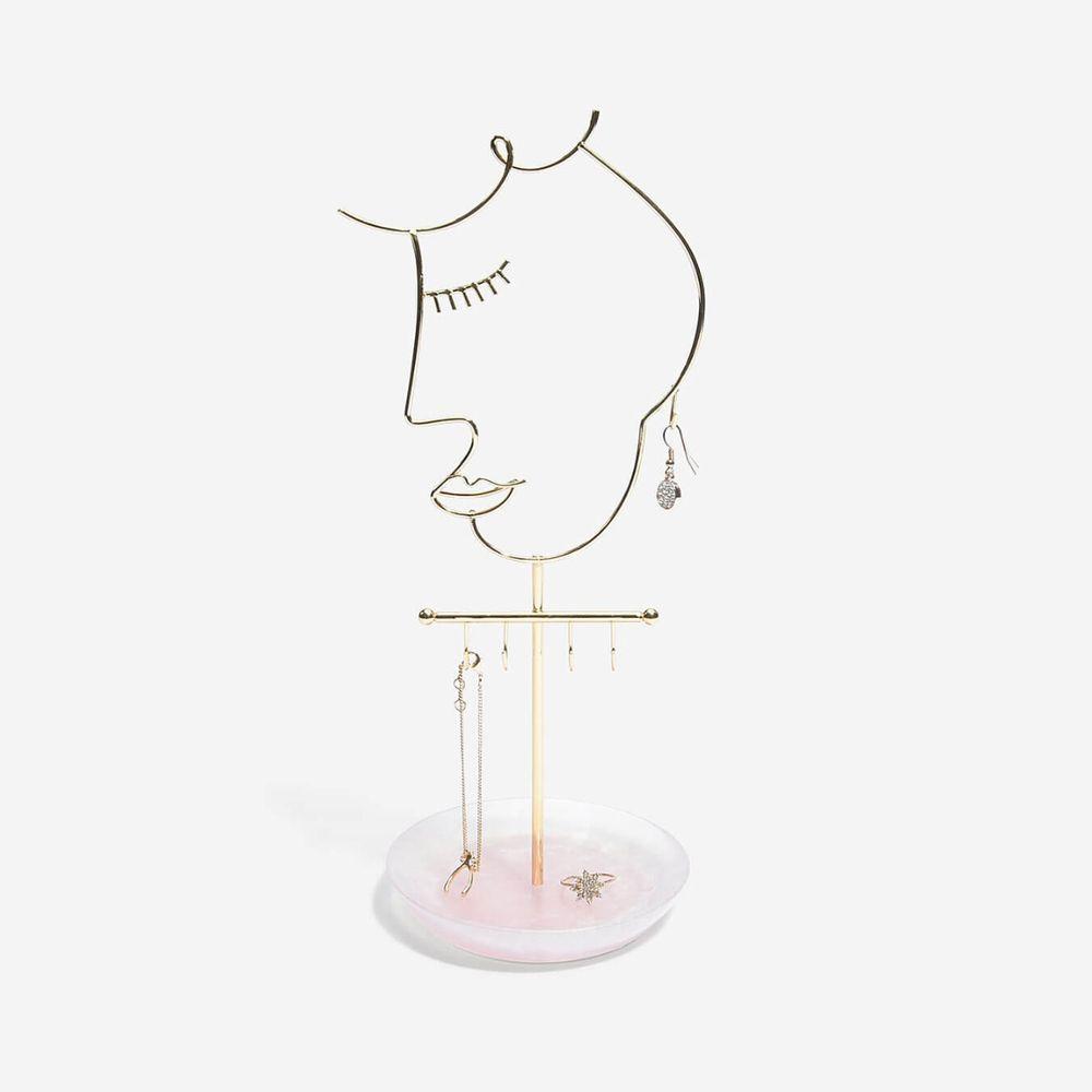 Stackers 5 Hook Face Jewellery Stand Rose Quartz - WARDROBE - Jewellery Storage - Soko and Co