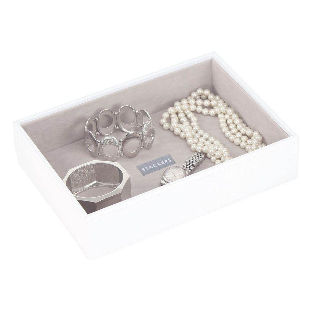 Stackers Classic 1 Compartment Deep Jewellery Tray White - WARDROBE - Jewellery Storage - Soko and Co
