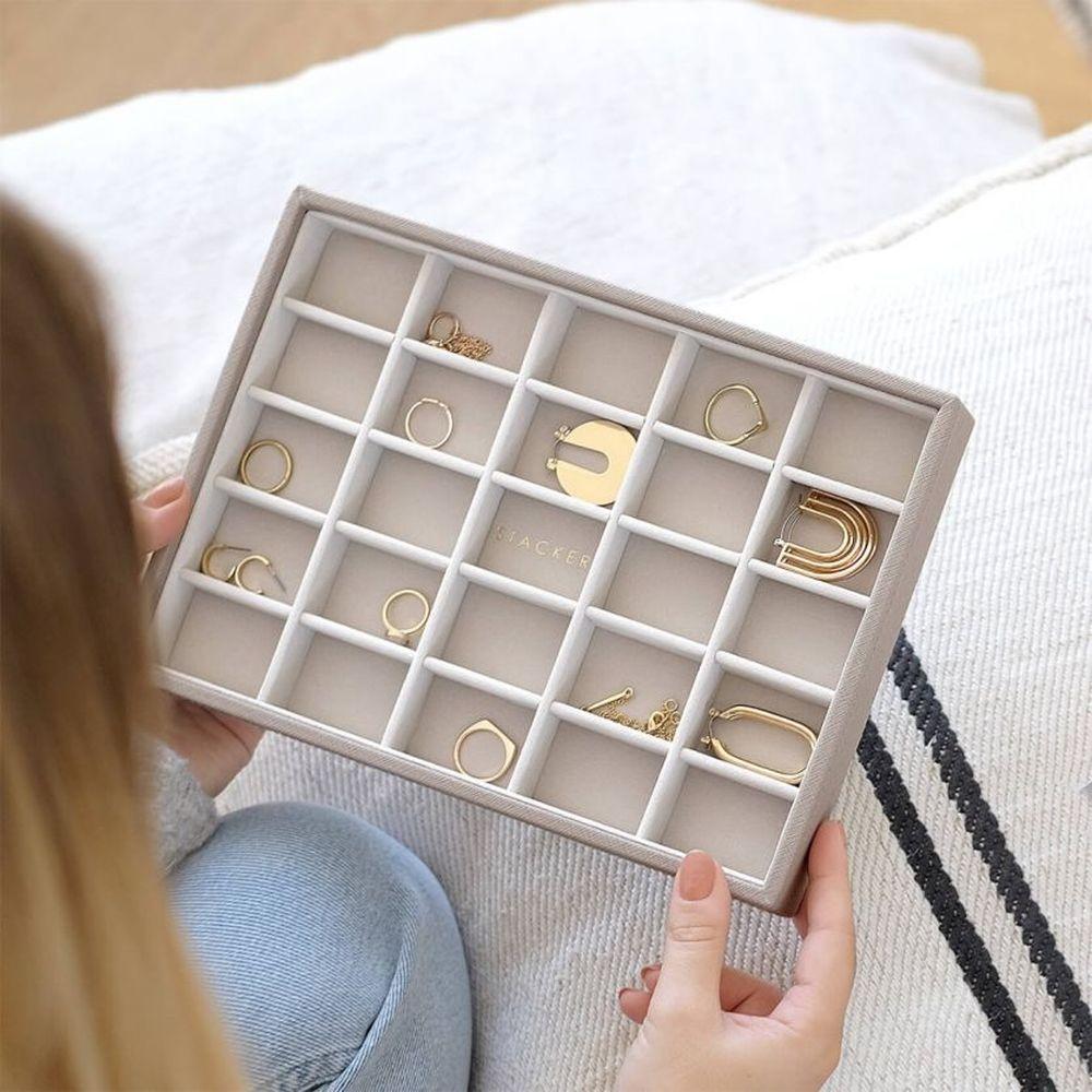 Stackers Classic 25 Compartment Jewellery Tray Taupe - WARDROBE - Jewellery Storage - Soko and Co