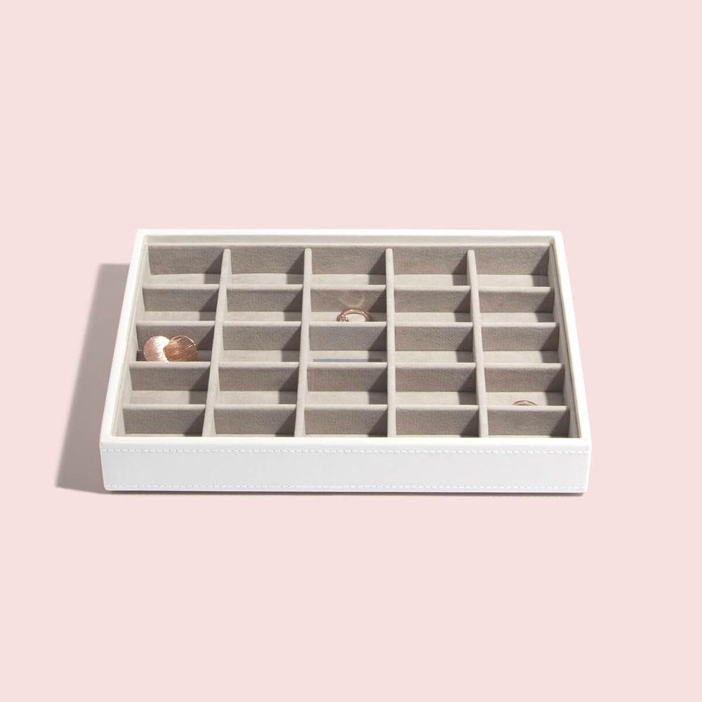 Stackers Classic 25 Compartment Jewellery Tray White - WARDROBE - Jewellery Storage - Soko and Co