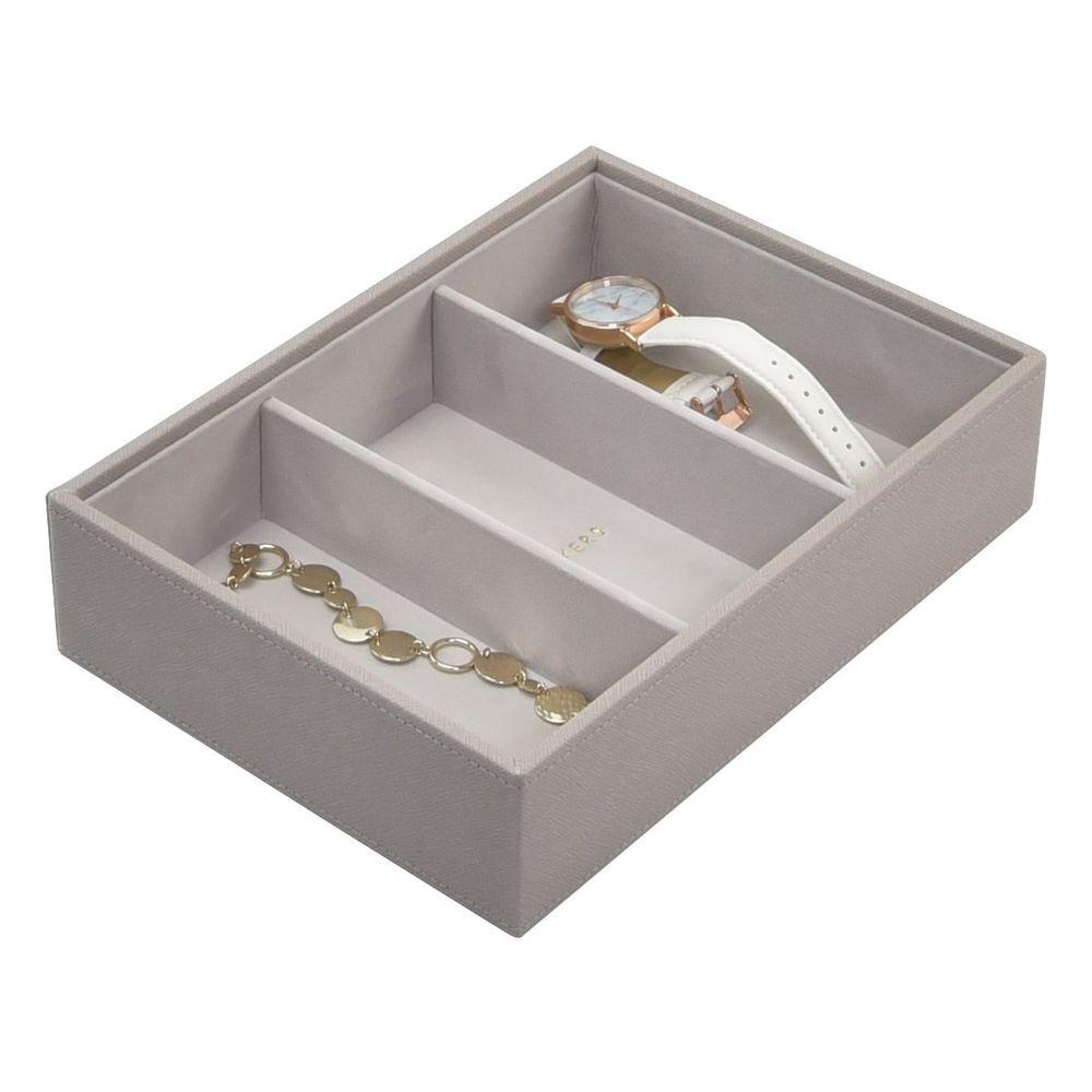 Stackers Classic 3 Compartment Deep Jewellery Tray Taupe - WARDROBE - Jewellery Storage - Soko and Co