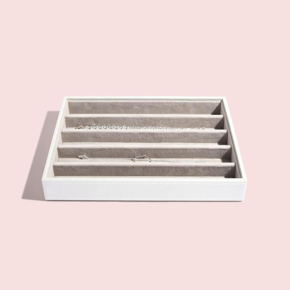 Stackers Classic 5 Compartment Jewellery Tray White - WARDROBE - Jewellery Storage - Soko and Co