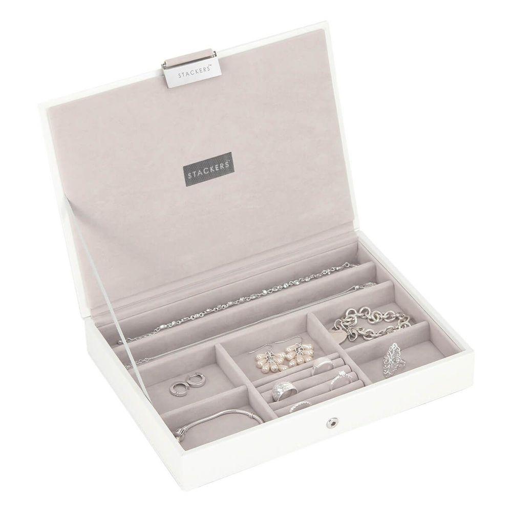 Stackers Classic Lidded Jewellery Box White - WARDROBE - Jewellery Storage - Soko and Co