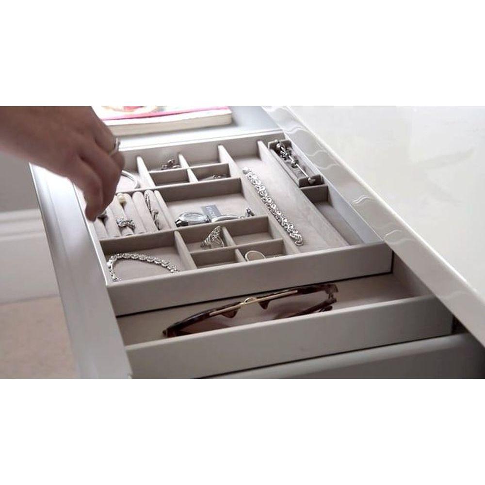 Stackers Medium Expanding Jewellery Drawer Organiser White - WARDROBE - Jewellery Storage - Soko and Co