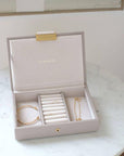 Stackers Mini Lidded Jewellery Box Taupe - WARDROBE - Jewellery Storage - Soko and Co