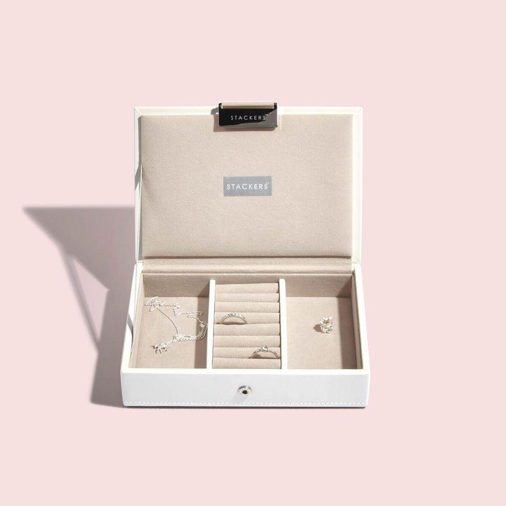 Stackers Mini Lidded Jewellery Box White - WARDROBE - Jewellery Storage - Soko and Co