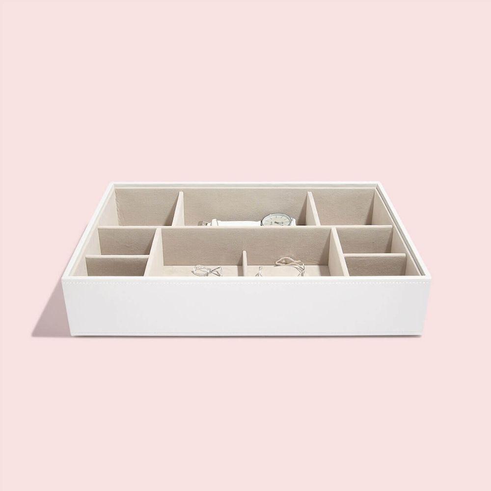 Stackers Supersize 11 Compartment Deep Jewellery Tray White - WARDROBE - Jewellery Storage - Soko and Co