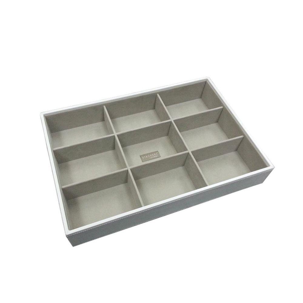 Stackers Supersize 9 Compartment Deep Jewellery Tray White - WARDROBE - Jewellery Storage - Soko and Co