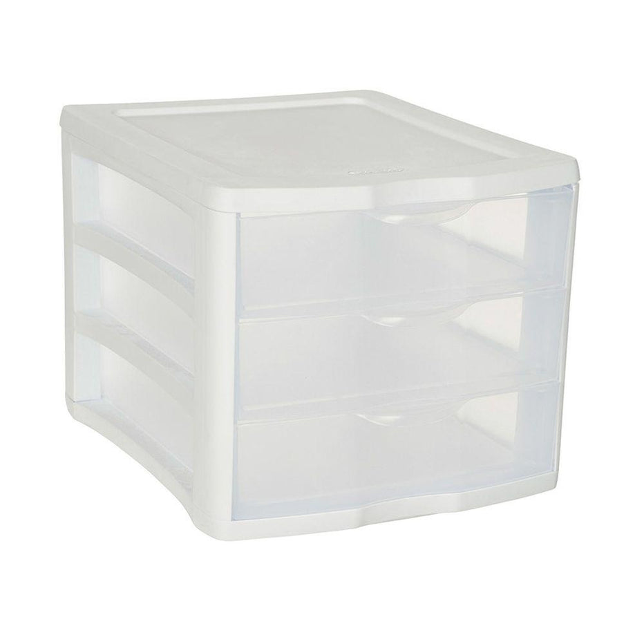 Sterilite 3 Drawer Clearview Drawer Unit White | Soko & Co