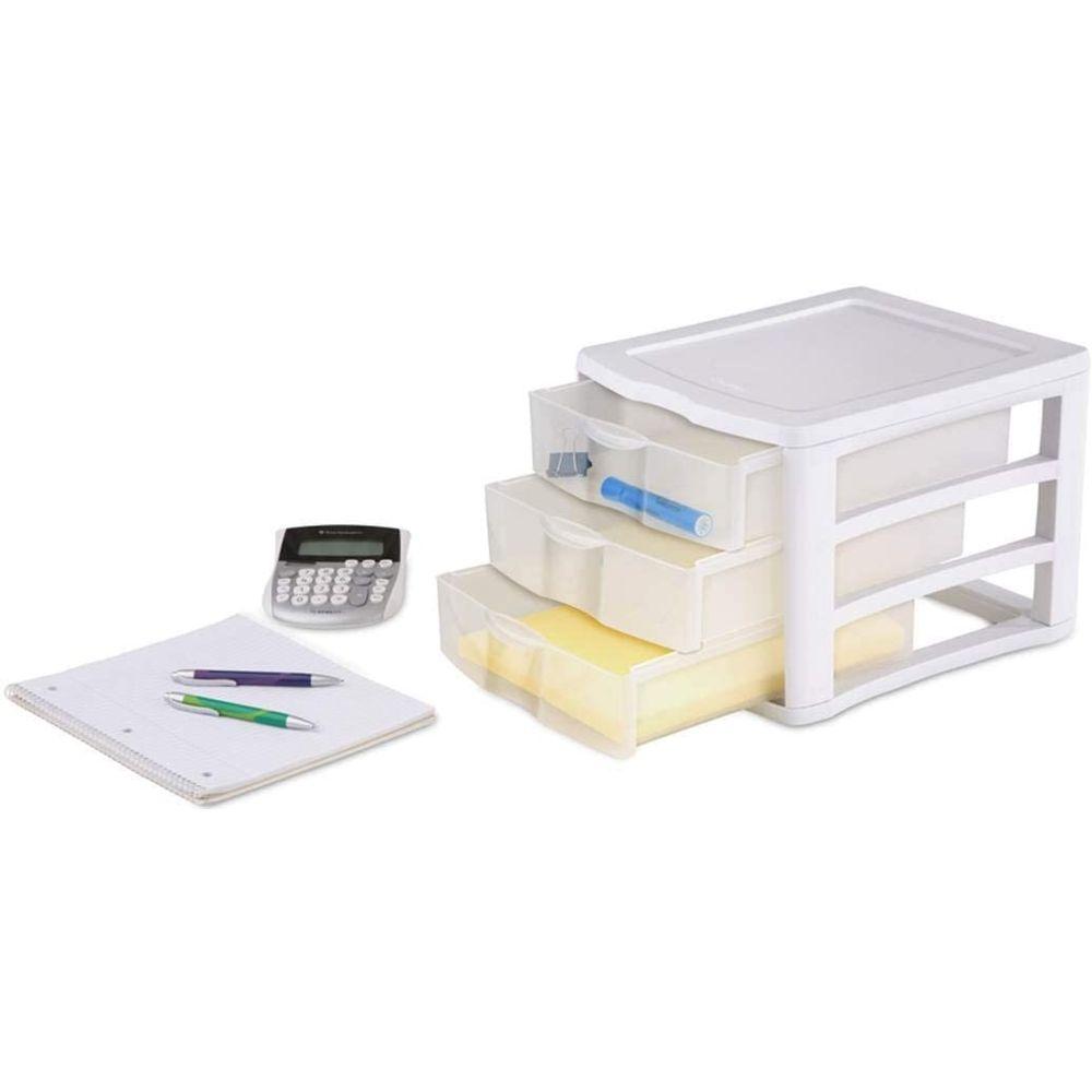 Sterilite 3 Drawer Clearview Drawer Unit White - HOME STORAGE - Office Storage - Soko and Co