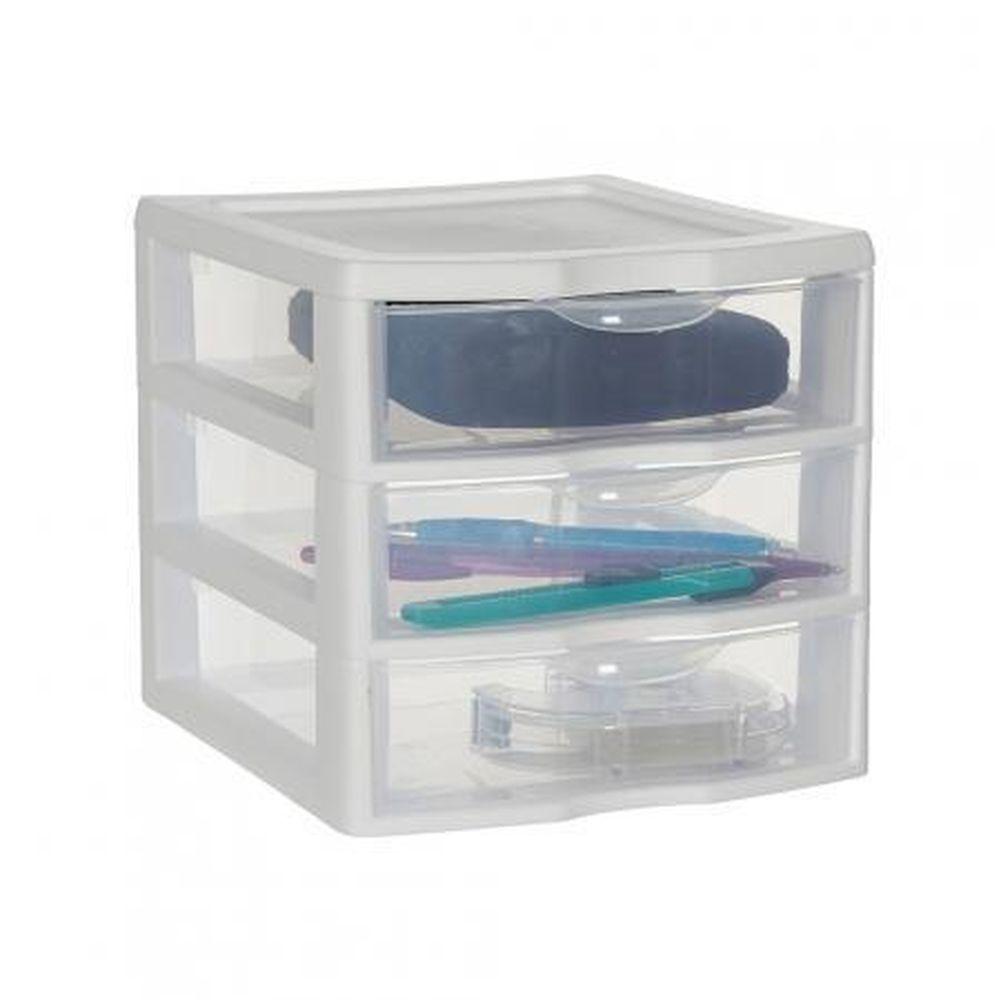 Sterilite 3 Drawer Mini Drawer Unit White - HOME STORAGE - Office Storage - Soko and Co