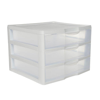 Sterilite 3 Drawer Wide Drawer Unit White | Soko & Co