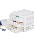 Sterilite 3 Drawer Wide Drawer Unit White - HOME STORAGE - Office Storage - Soko and Co