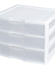 Sterilite 3 Drawer Wide Drawer Unit White - HOME STORAGE - Office Storage - Soko and Co