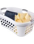 Sterilite 44L Hip Hugger Laundry Basket White - LAUNDRY - Baskets and Trolleys - Soko and Co