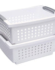 Sterilite Medium Stackable Storage Basket White - LAUNDRY - Baskets and Trolleys - Soko and Co