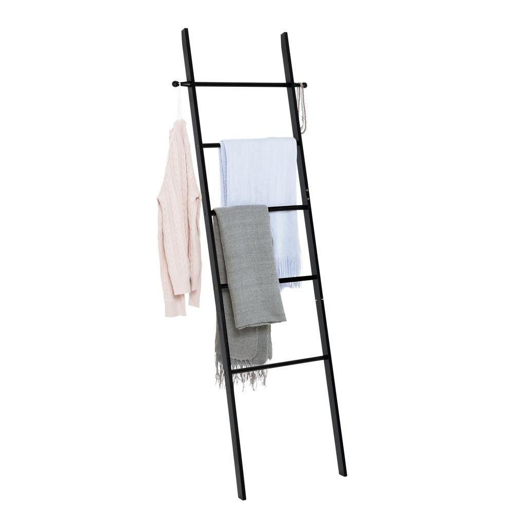 Suri Bamboo Towel Ladder Black - BATHROOM - Towel Racks - Soko and Co