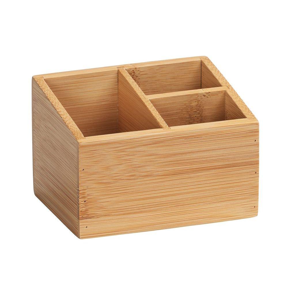 Terra Bamboo 3 Compartment Organiser - BATHROOM - Makeup Storage - Soko and Co