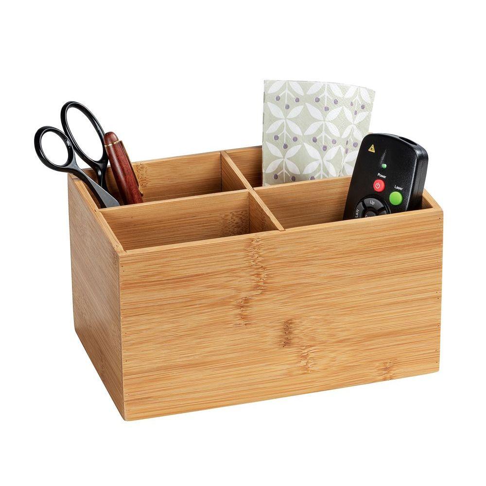 Terra Bamboo 4 Compartment Box - BATHROOM - Makeup Storage - Soko and Co