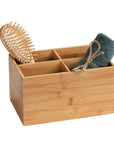 Terra Bamboo 4 Compartment Box - BATHROOM - Makeup Storage - Soko and Co