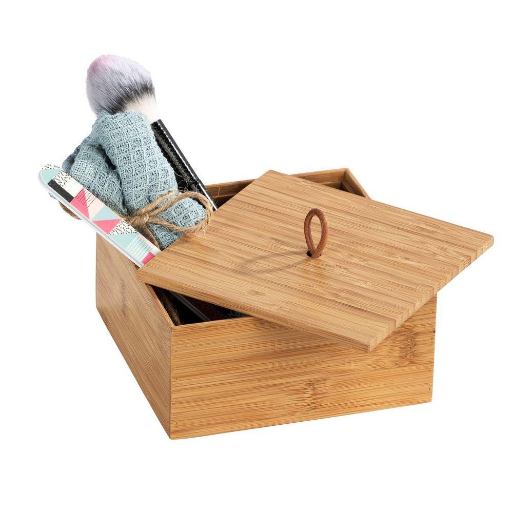 Terra Bamboo Storage Box with Lid Medium - BATHROOM - Makeup Storage - Soko and Co