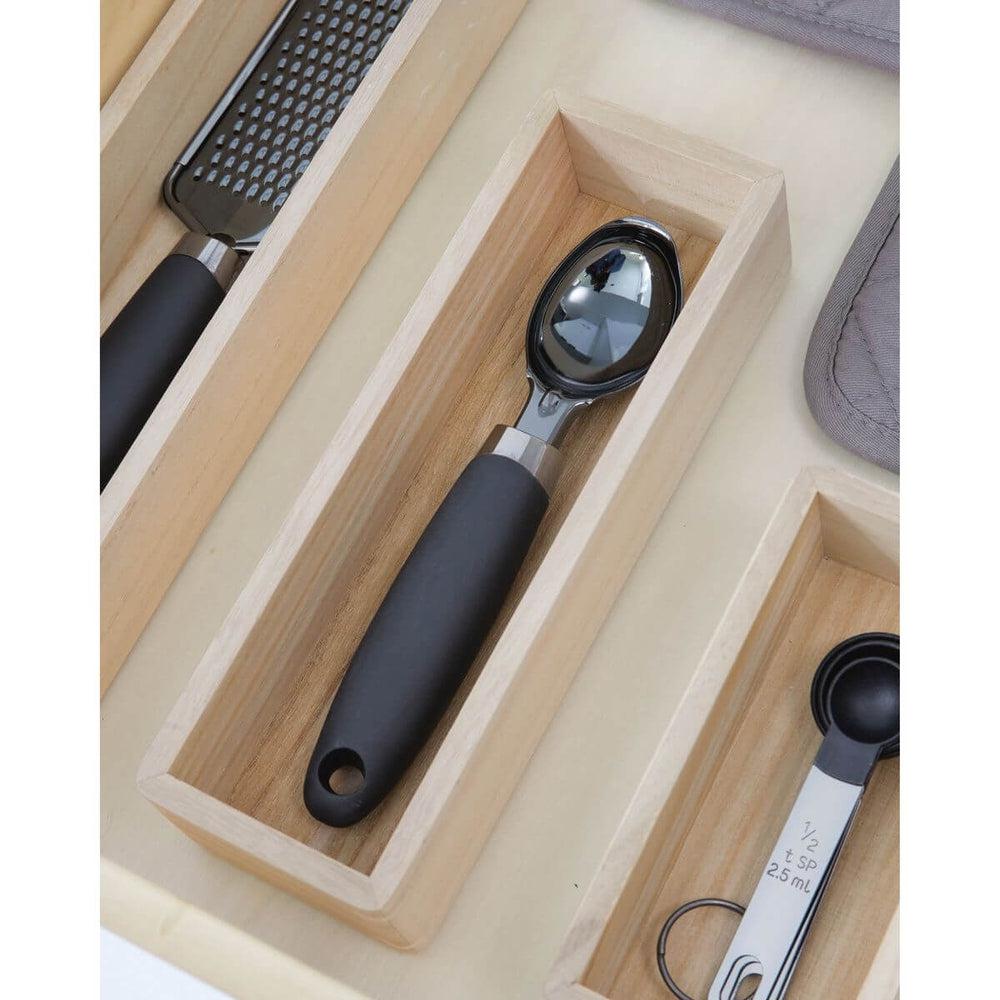 The Home Edit by iDesign Medium Eco Wood Drawer Organiser Natural - KITCHEN - Cutlery Trays - Soko and Co