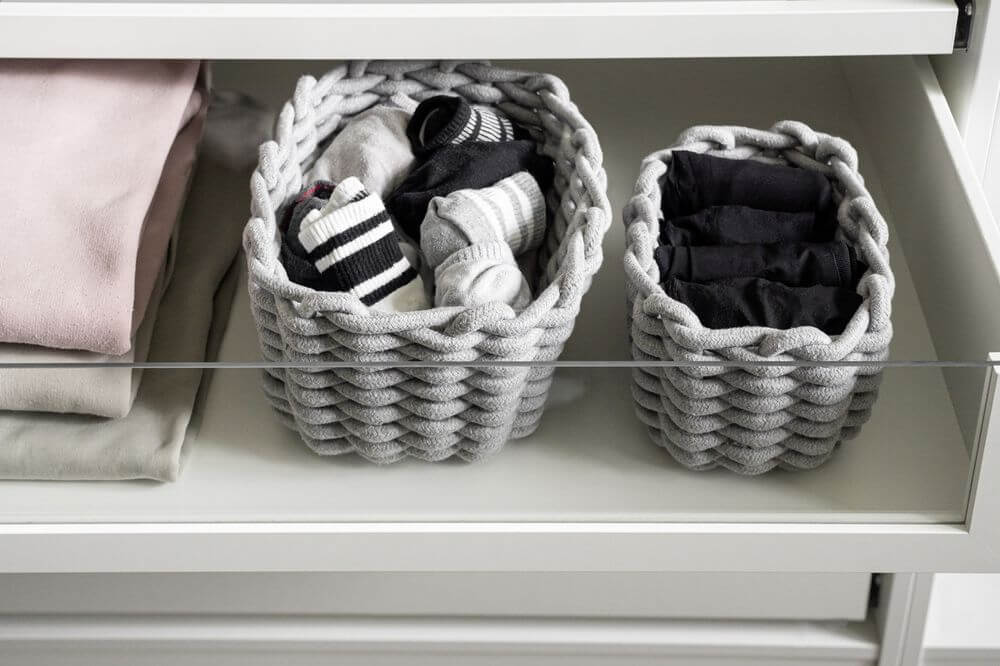Tia Rectangular Woven Storage Basket Small - HOME STORAGE - Baskets and Totes - Soko and Co