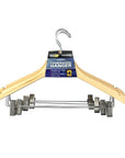 Timber Coat Hangers with Clips 4 Pack - WARDROBE - Clothes Hangers - Soko and Co