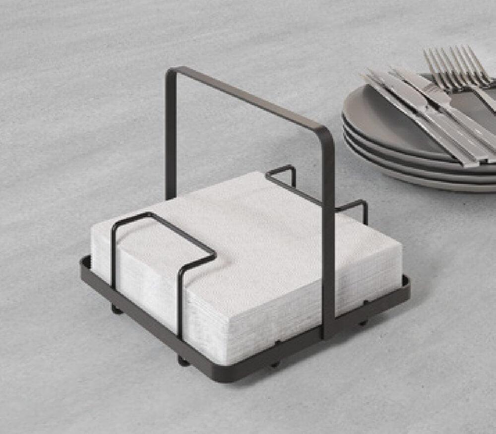 Tokyo Napkin Holder Matte Black - KITCHEN - Bench - Soko and Co